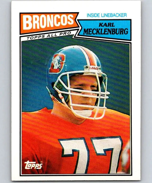 1987 Topps #39 Karl Mecklenburg EX Excellent Denver Broncos Football Card - Football Card Single