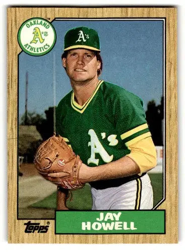 Original gloss Jay Howell Oakland Athletics baseball card from 1987 Topps #391