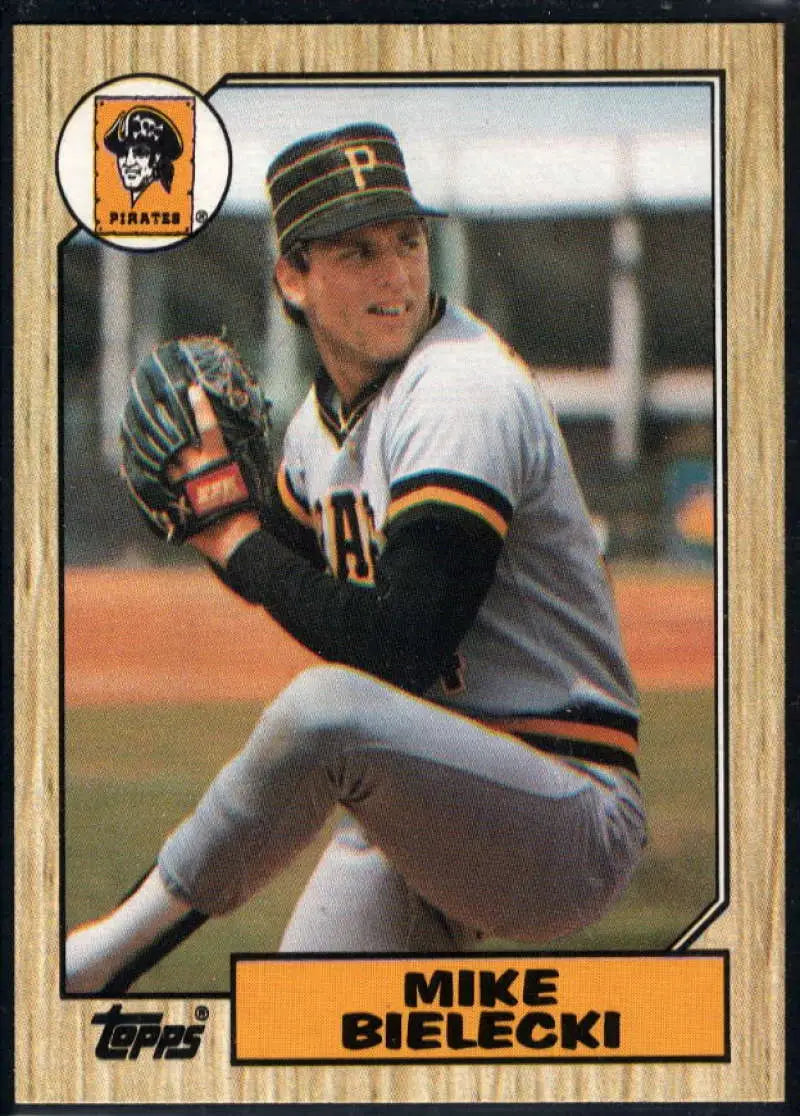 1987 Topps #394 Mike Bielecki EX Excellent Pittsburgh Pirates Baseball Card - Baseball Card Single