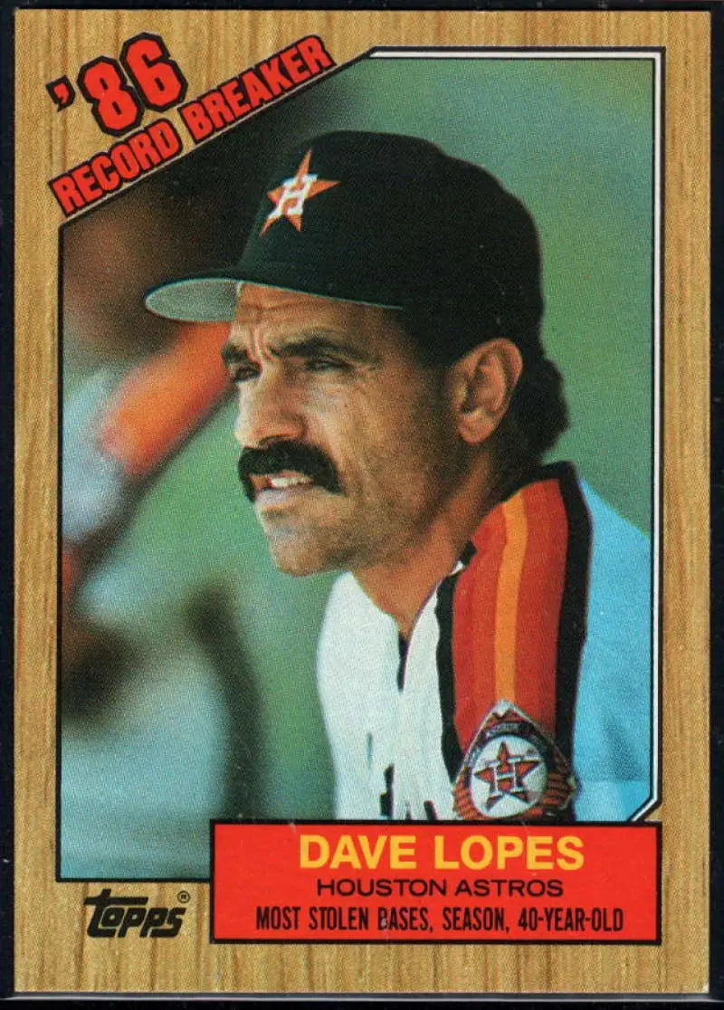 1987 Topps #4 Davey Lopes EX Excellent Houston Astros Baseball Card - Baseball Card Single