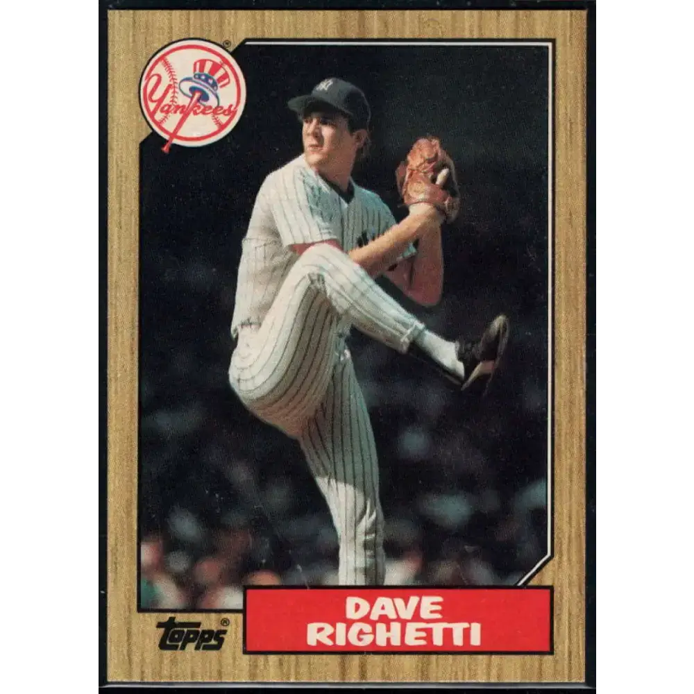 1987 Topps #40 Dave Righetti EX Excellent New York Yankees Baseball Card - Baseball Card Single