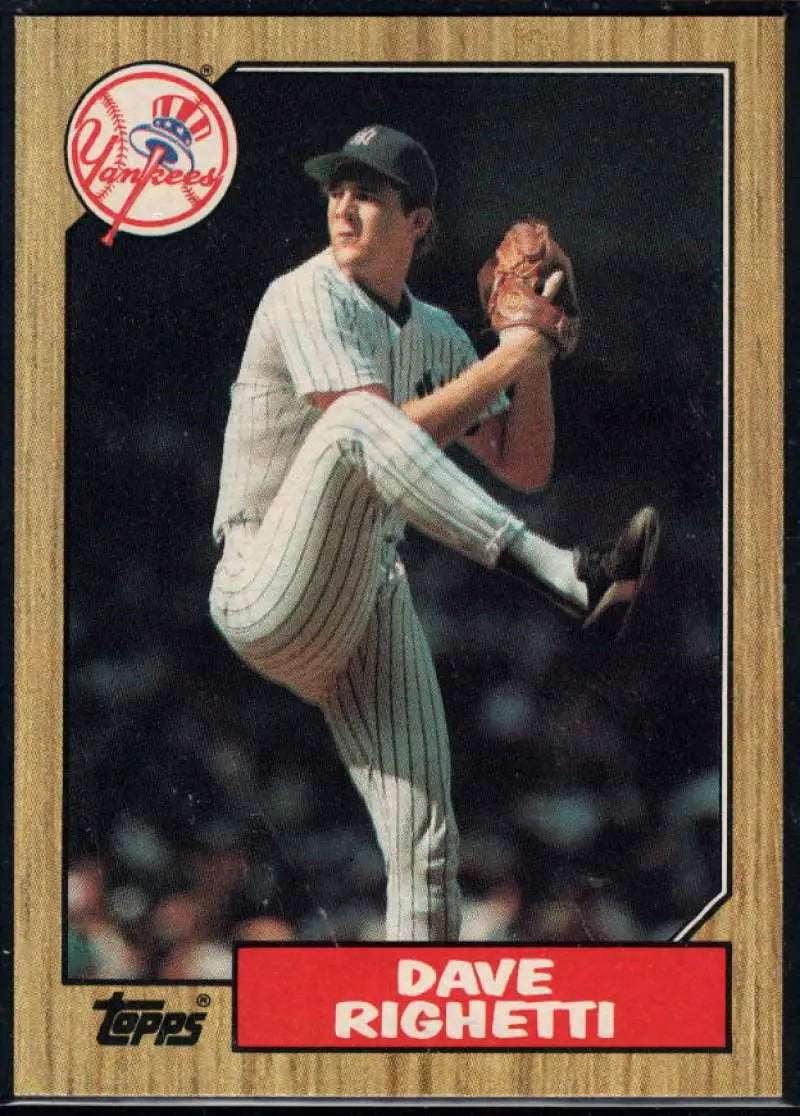 1987 Topps #40 Dave Righetti EX Excellent New York Yankees Baseball Card - Baseball Card Single