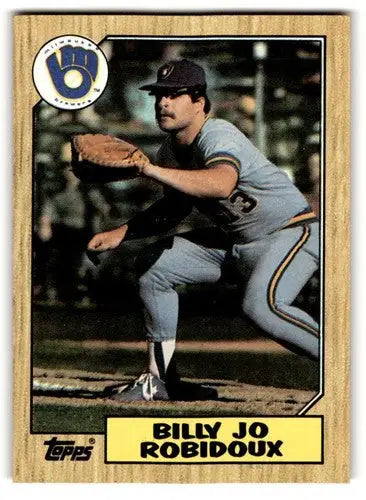 Original gloss baseball card of Billy Jo Robidoux from the Milwaukee Brewers