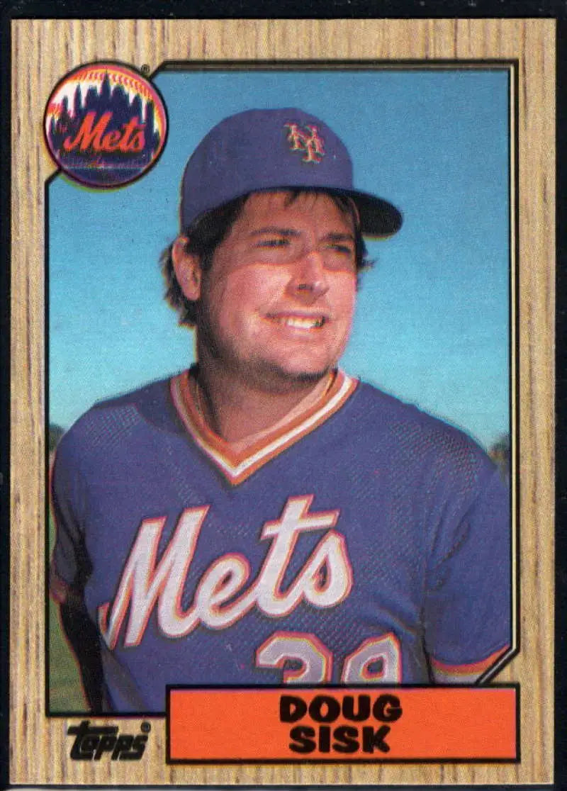 1987 Topps #404 Doug Sisk EX Excellent New York Mets Baseball Card - Baseball Card Single