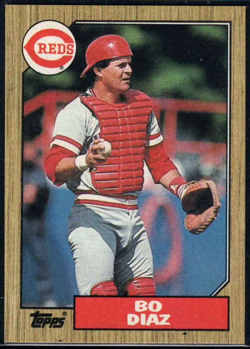 1987 Topps #41 Bo Diaz EX Excellent Cincinnati Reds Baseball Card - Baseball Card Single
