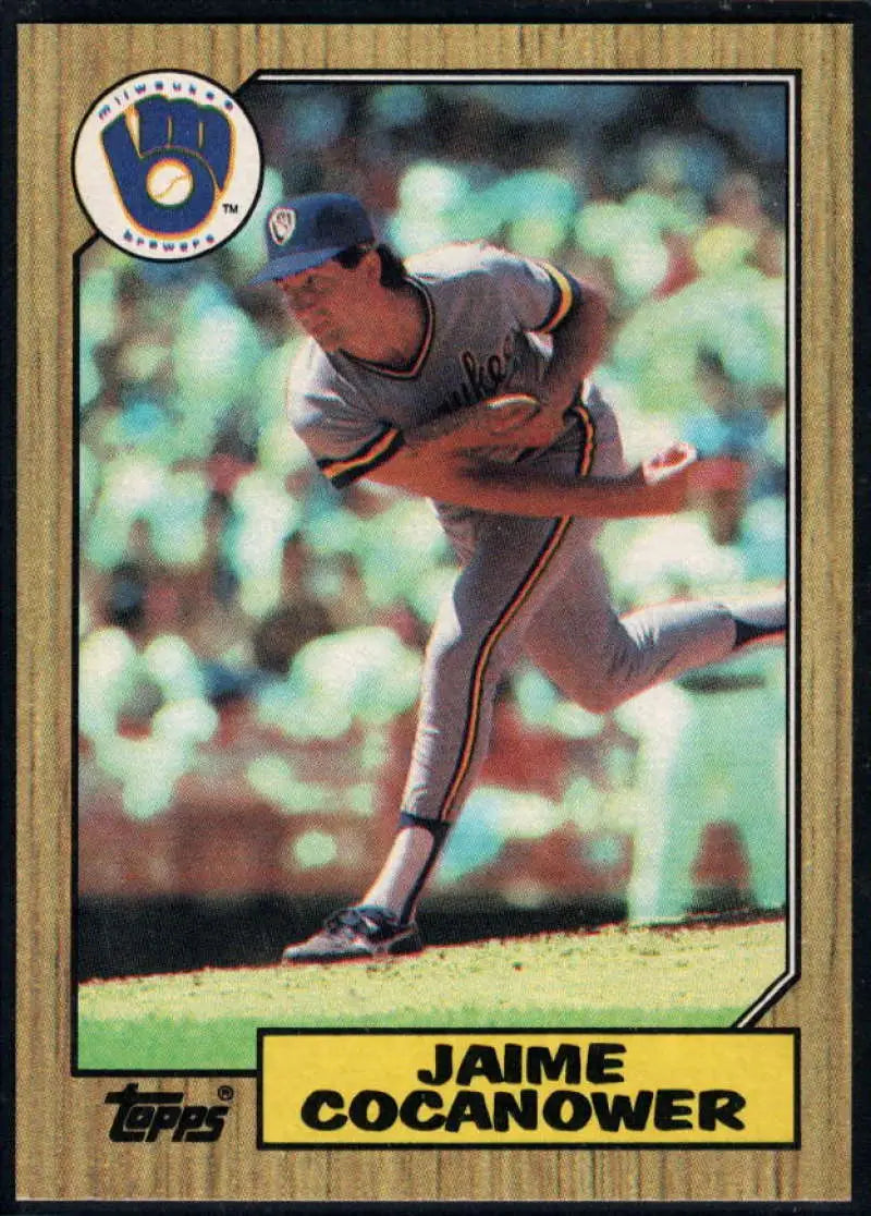 1987 Topps #423 Jaime Cocanower EX Excellent Milwaukee Brewers Baseball Card - Baseball Card Single