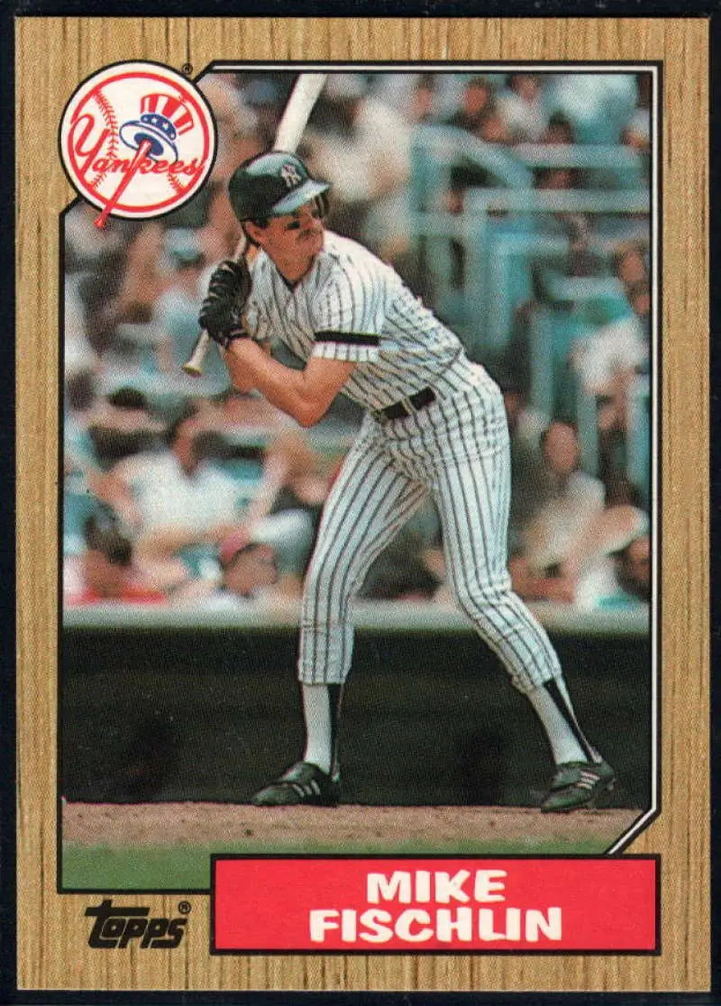 1987 Topps #434 Mike Fischlin EX Excellent New York Yankees Baseball Card - Baseball Card Single