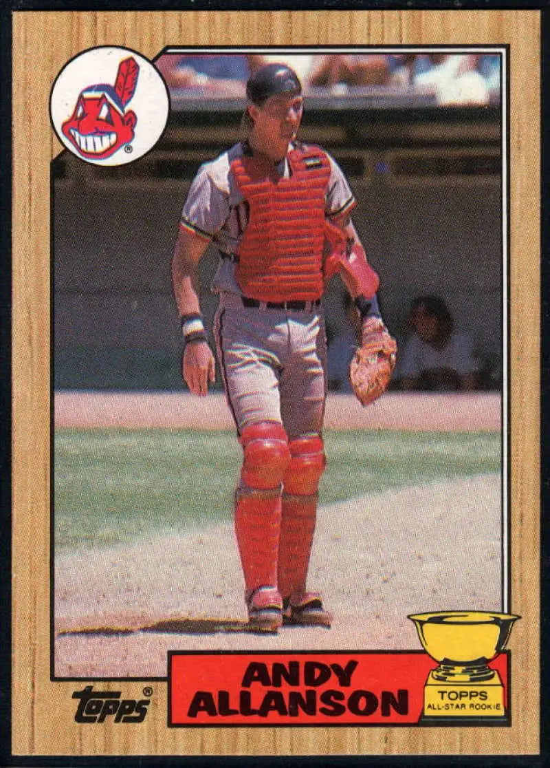 1987 Topps #436 Andy Allanson EX Excellent RC Rookie Cleveland Indians Baseball Card - Baseball Card Single