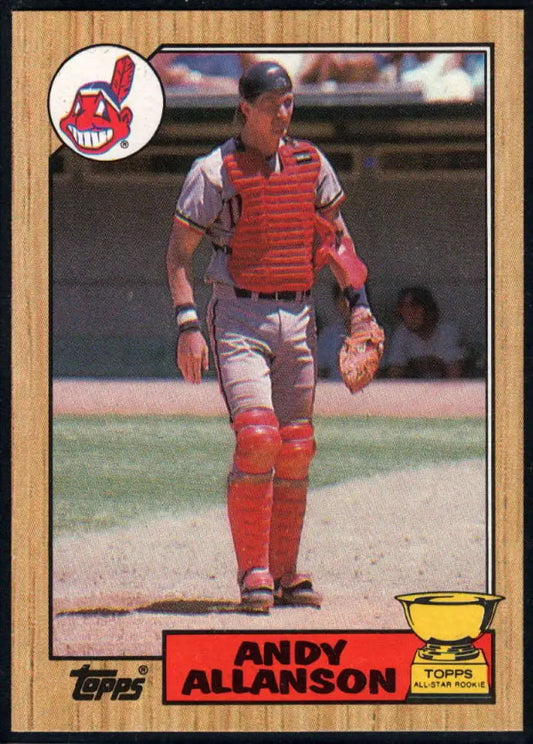 1987 Topps #436 Andy Allanson EX Excellent RC Rookie Cleveland Indians Baseball Card - Baseball Card Single