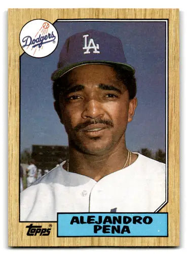 Original gloss of Alejandro Pena baseball card from 1987 Topps featuring Kelly Downs rookie Giants