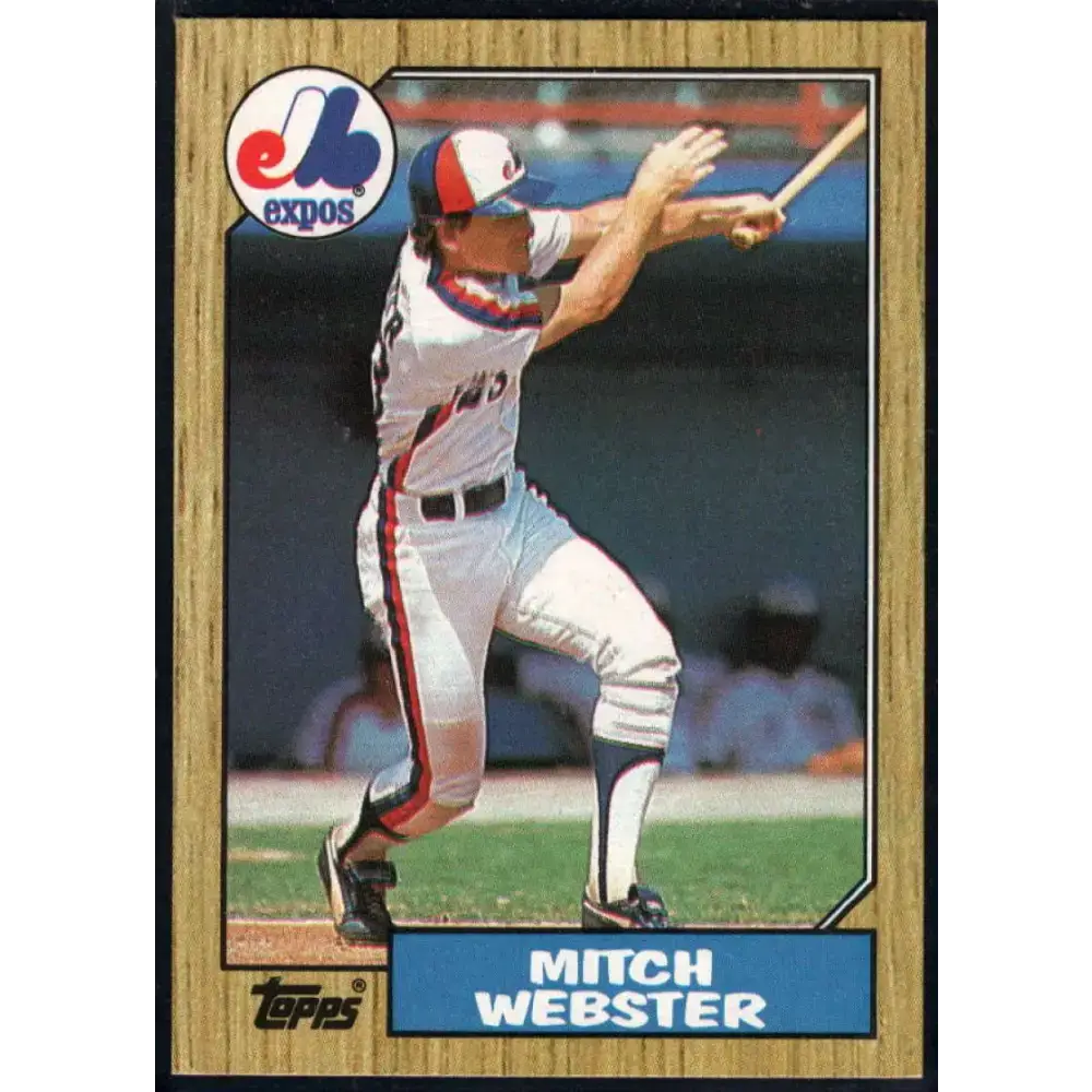 1987 Topps #442 Mitch Webster EX Excellent Montreal Expos Baseball Card - Baseball Card Single