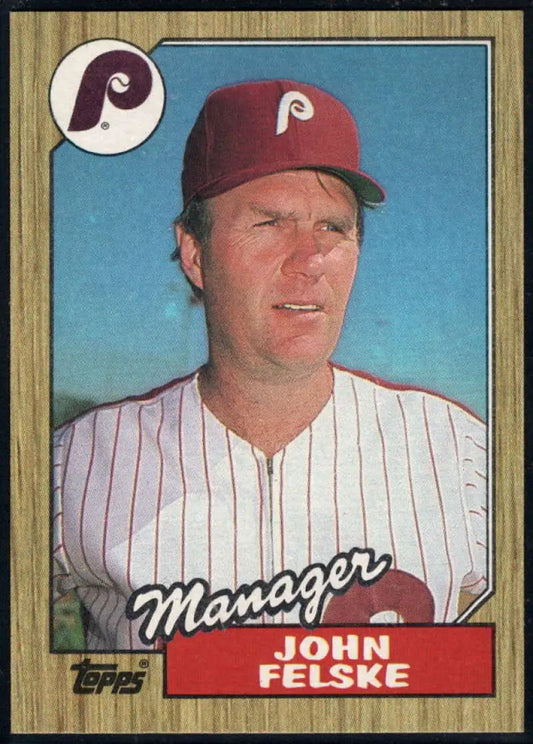 1987 Topps #443 John Felske EX Excellent Philadelphia Phillies Baseball Card - Baseball Card Single