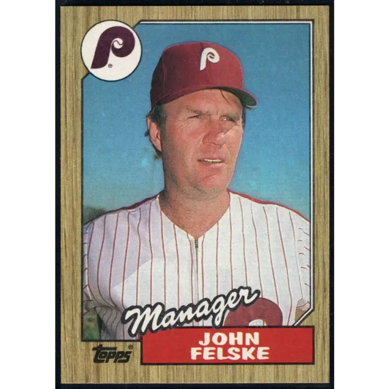 1987 Topps #443 John Felske EX Excellent Philadelphia Phillies Baseball Card - Baseball Card Single