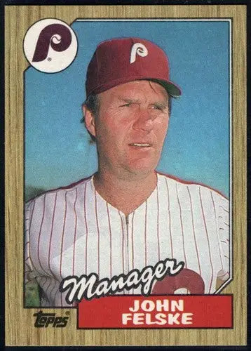 1987 Topps #443 John Felske NM Near Mint Phillies MG ID:28138 - Baseball Card Single