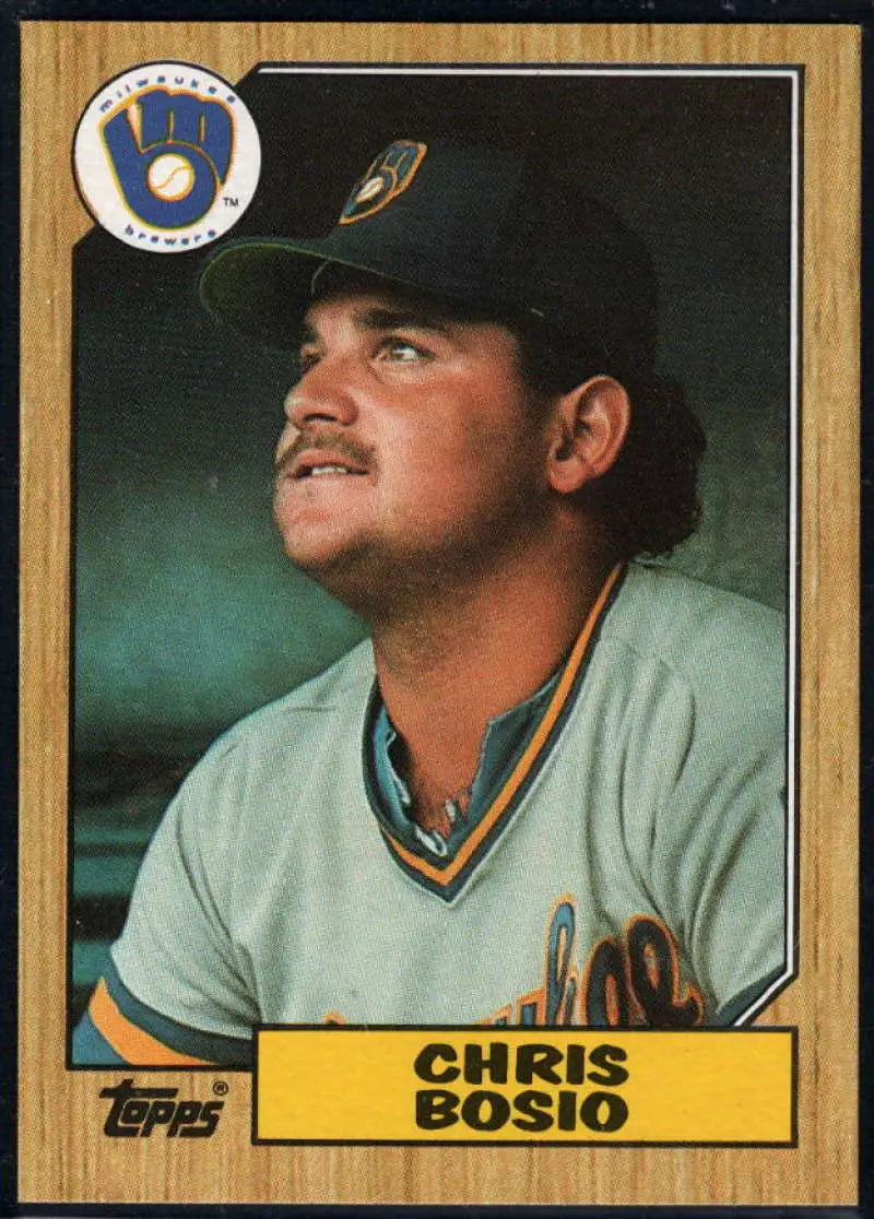 1987 Topps #448 Chris Bosio EX Excellent RC Rookie Milwaukee Brewers Baseball Card - Baseball Card Single