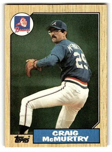 Original gloss 1987 Topps Craig McMurtry Atlanta Braves baseball card image