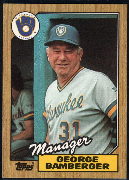 1987 Topps #468 George Bamberger EX Excellent Milwaukee Brewers Baseball Card - Baseball Card Single
