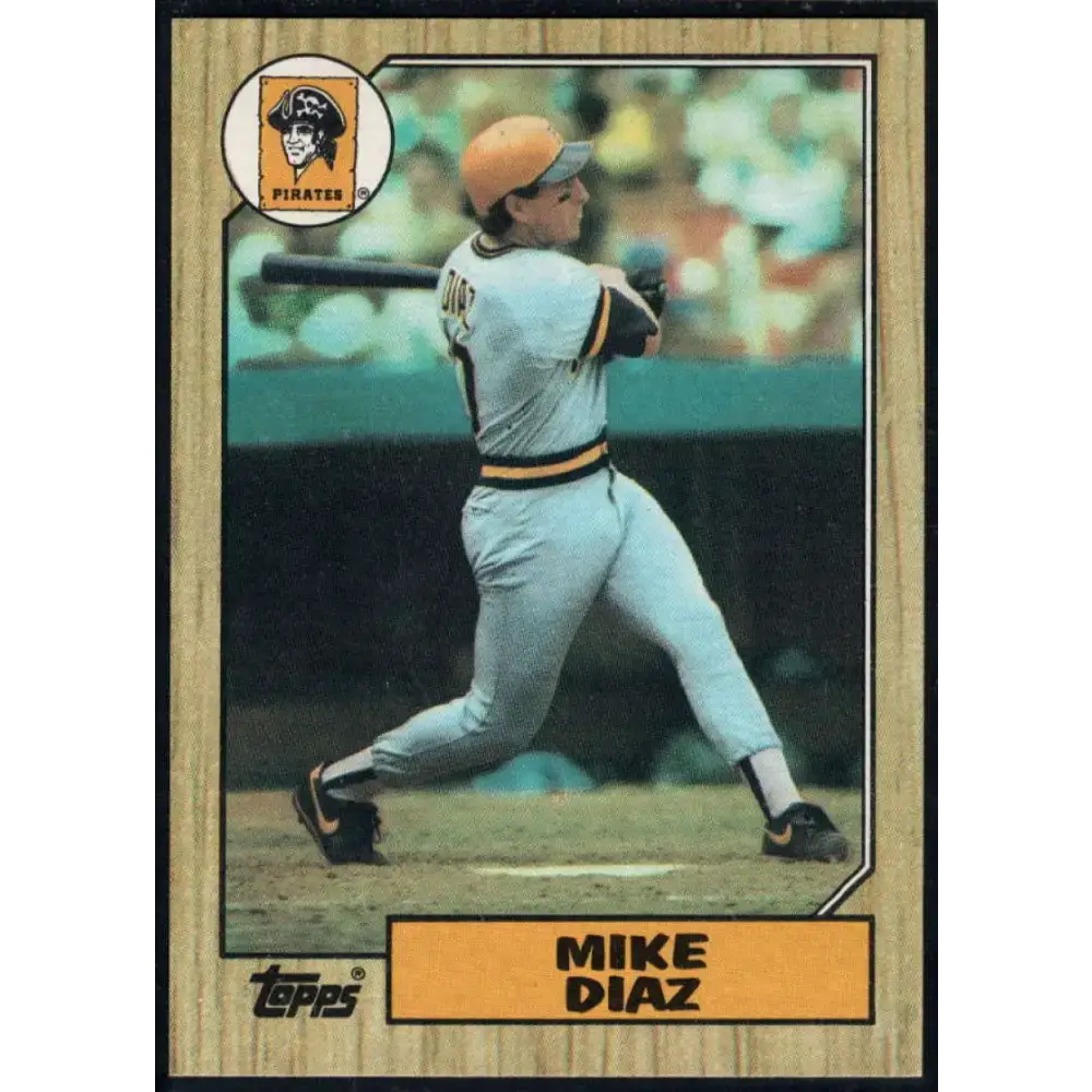 1987 Topps #469 Mike Diaz EX Excellent RC Rookie Pittsburgh Pirates Baseball Card - Baseball Card Single