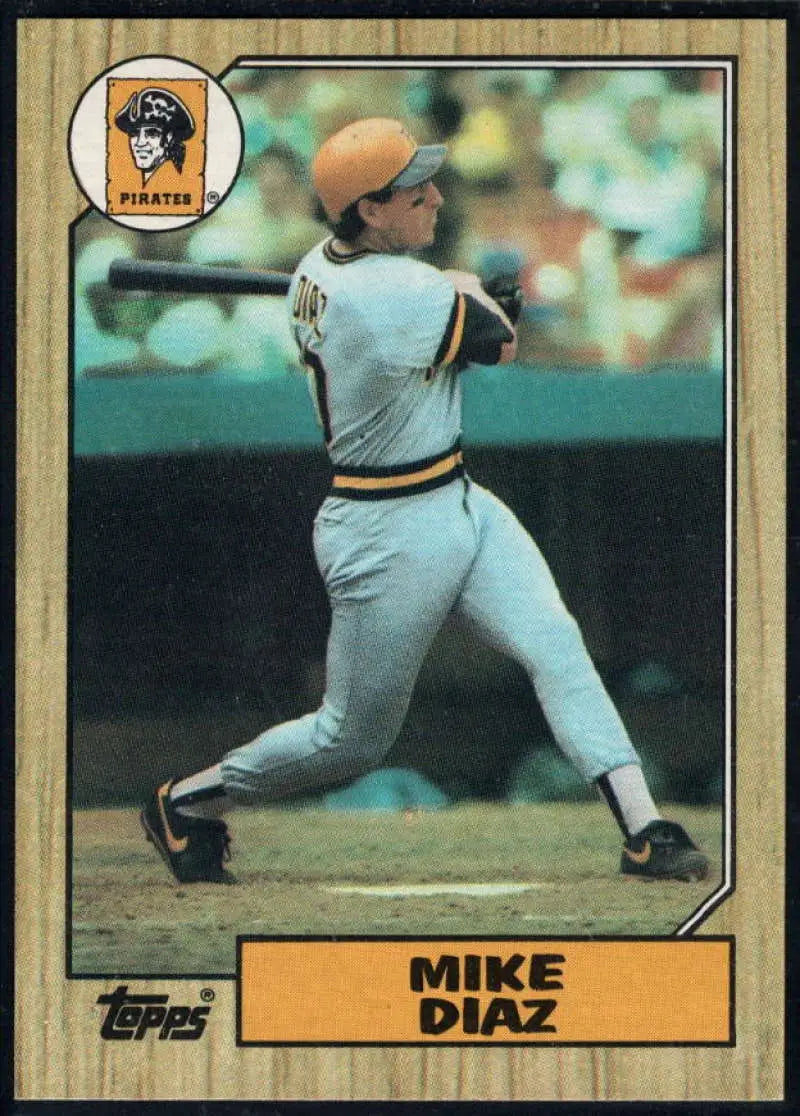1987 Topps #469 Mike Diaz EX Excellent RC Rookie Pittsburgh Pirates Baseball Card - Baseball Card Single