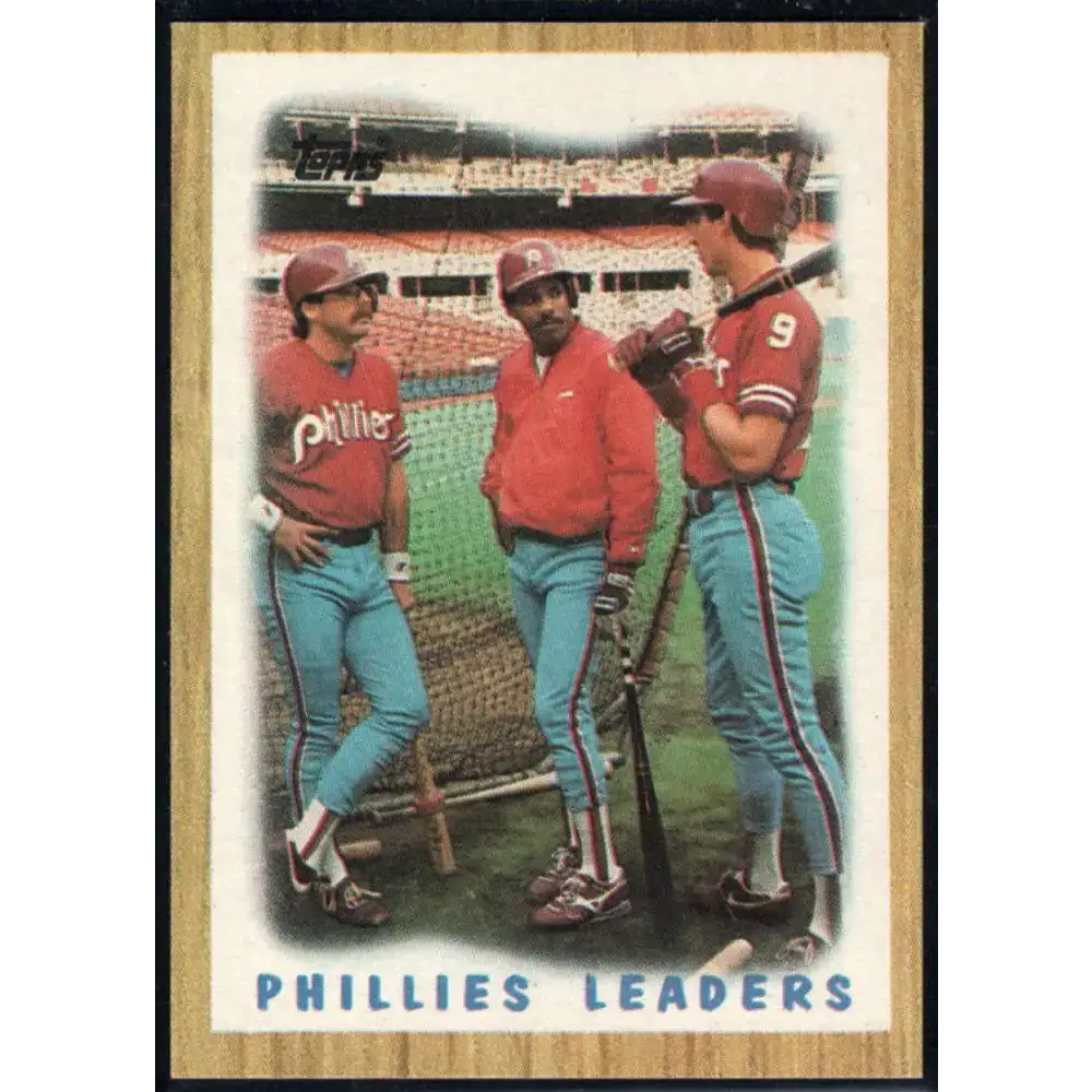 1987 Topps #481 Von Hayes/Glenn Wilson/Juan Samuel EX Excellent Philadelphia Phillies Baseball Card - Baseball Card