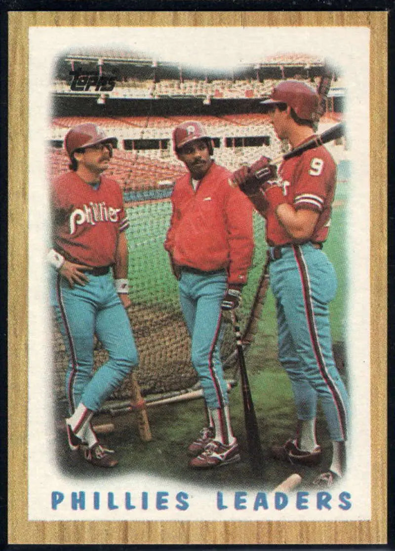1987 Topps #481 Von Hayes/Glenn Wilson/Juan Samuel EX Excellent Philadelphia Phillies Baseball Card - Baseball Card