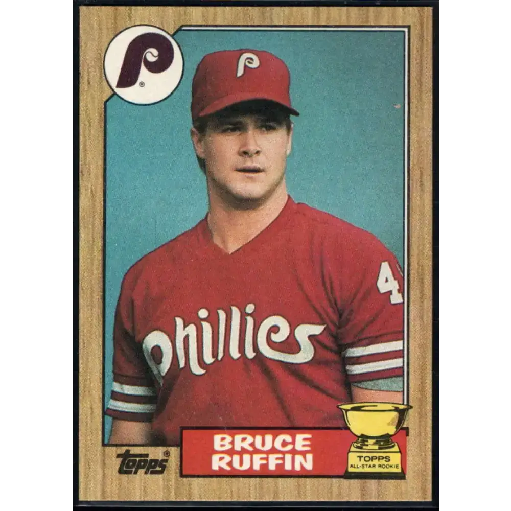 1987 Topps #499 Bruce Ruffin EX Excellent RC Rookie Philadelphia Phillies Baseball Card - Baseball Card Single