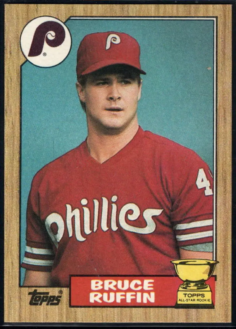 1987 Topps #499 Bruce Ruffin EX Excellent RC Rookie Philadelphia Phillies Baseball Card - Baseball Card Single