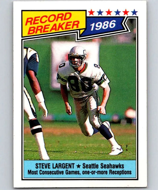 1987 Topps #5 Steve Largent EX Excellent Seattle Seahawks Football Card - Football Card Single