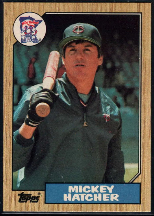 1987 Topps #504 Mickey Hatcher EX Excellent Minnesota Twins Baseball Card - Baseball Card Single
