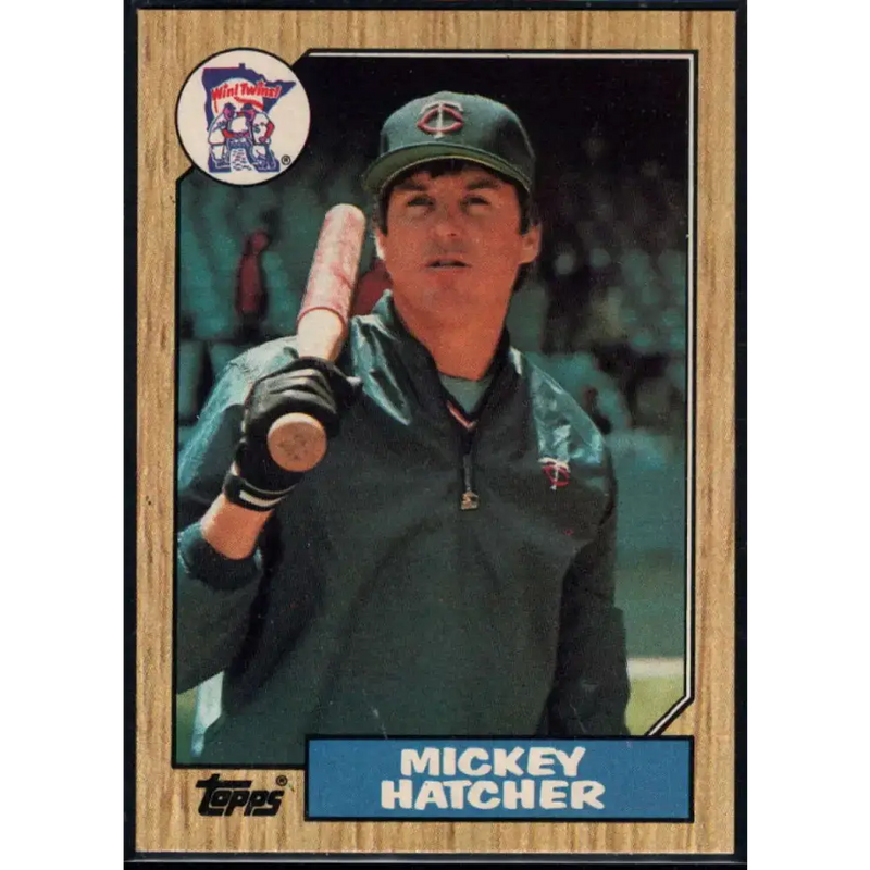 1987 Topps #504 Mickey Hatcher EX Excellent Minnesota Twins Baseball Card - Baseball Card Single