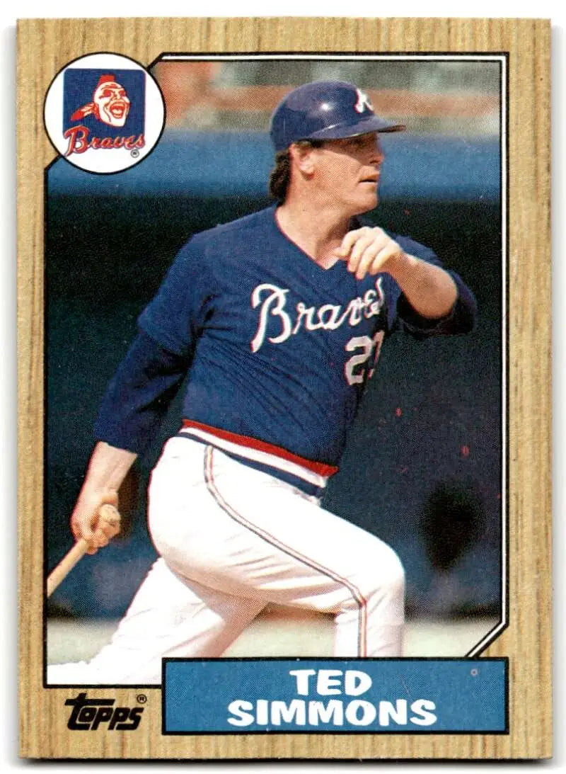 1987 Topps #516 Ted Simmons EX Excellent Atlanta Braves Baseball Card - Baseball Card Single
