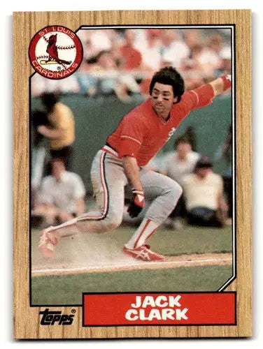 Original gloss 1987 Topps Jack Clark Cardinals baseball card for Cardinals baseball collectors