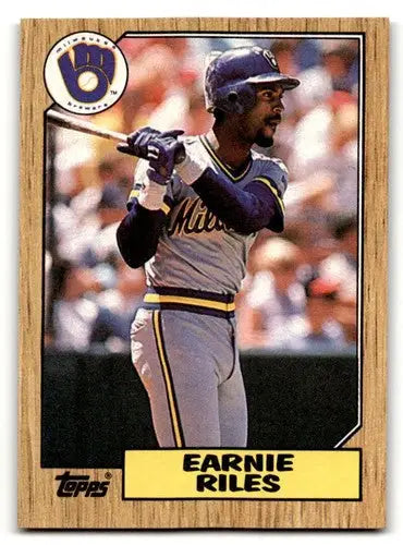 Earnie Riles Milwaukee Brewers baseball card from 1987 Topps #523 collectible