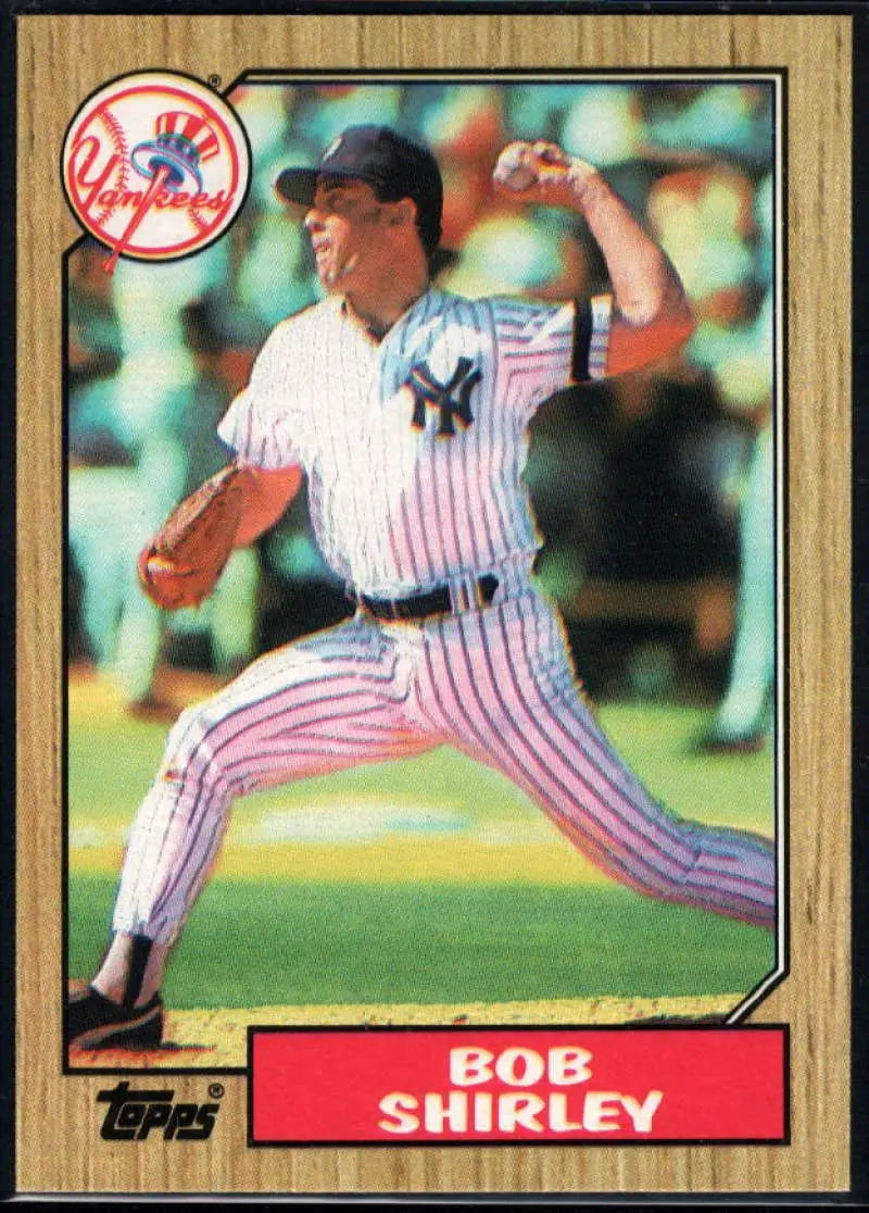 1987 Topps #524 Bob Shirley EX Excellent New York Yankees Baseball Card - Baseball Card Single
