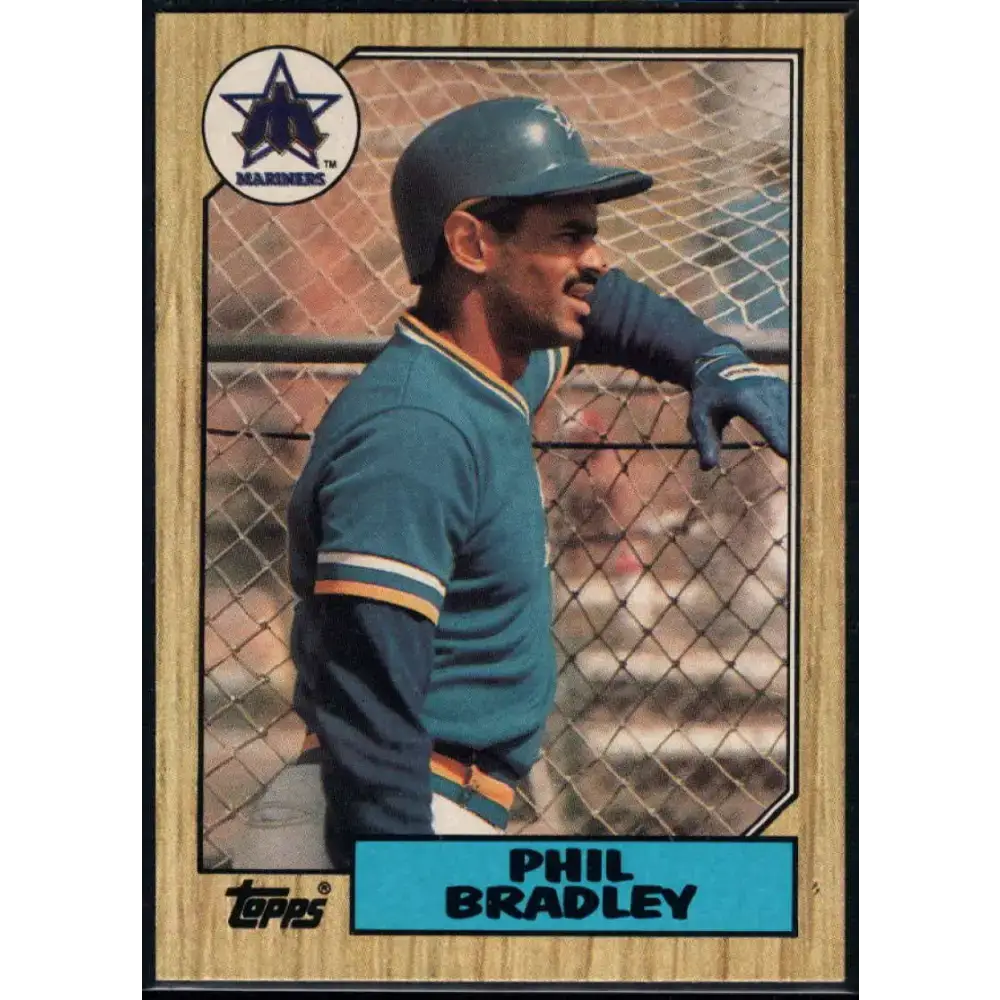 1987 Topps #525 Phil Bradley EX Excellent Seattle Mariners Baseball Card - Baseball Card Single