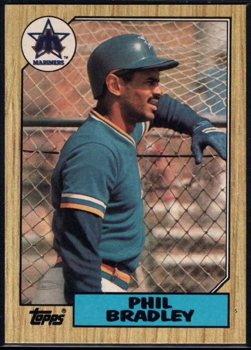 1987 Topps #525 Phil Bradley EX Excellent Seattle Mariners Baseball Card - Baseball Card Single