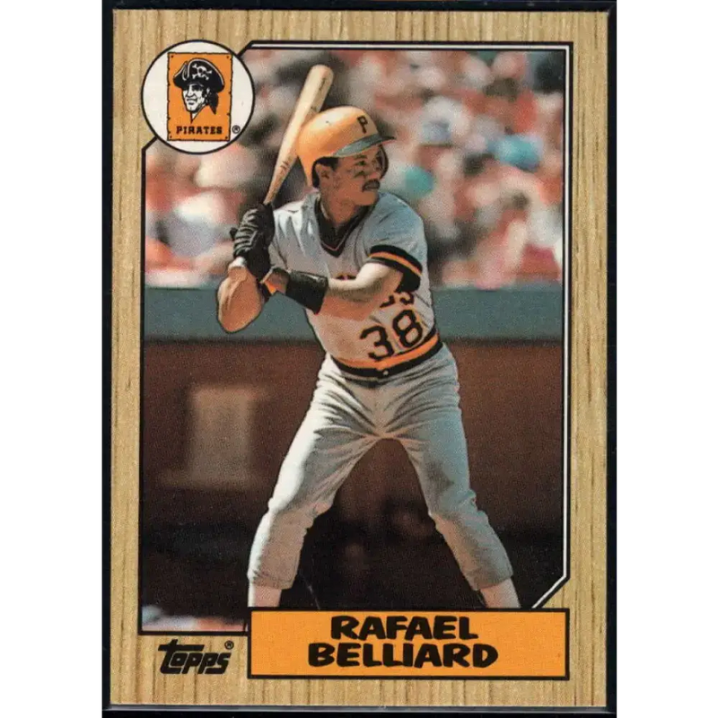 1987 Topps #541 Rafael Belliard EX Excellent RC Rookie Pittsburgh Pirates Baseball Card - Baseball Card Single