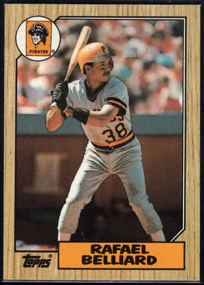 1987 Topps #541 Rafael Belliard EX Excellent RC Rookie Pittsburgh Pirates Baseball Card - Baseball Card Single