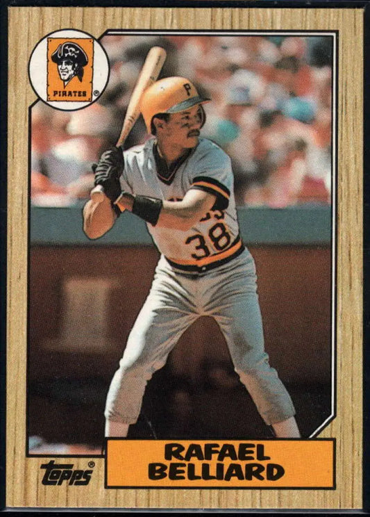 1987 Topps #541 Rafael Belliard EX Excellent RC Rookie Pittsburgh Pirates Baseball Card - Baseball Card Single
