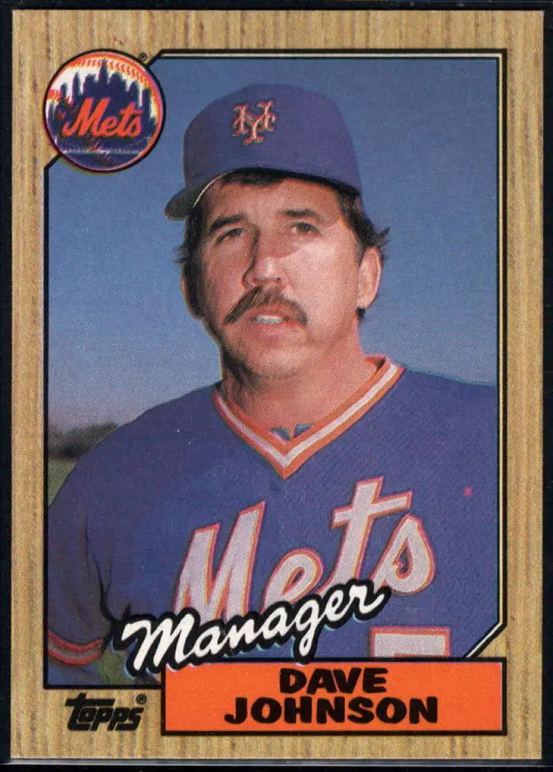 1987 Topps #543 Davey Johnson EX Excellent New York Mets Baseball Card - Baseball Card Single