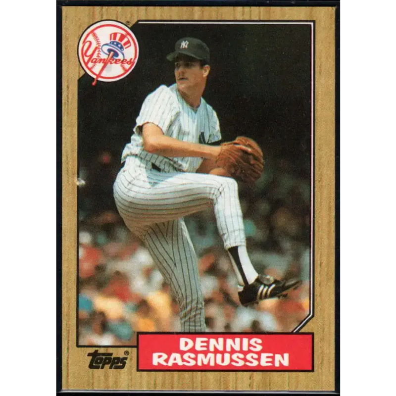 1987 Topps #555 Dennis Rasmussen EX Excellent New York Yankees Baseball Card - Baseball Card Single