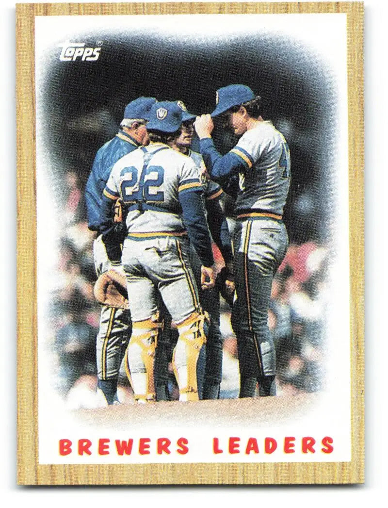 1987 Topps #56 Jaime Cocanower/Charlie Moore/Paul Molitor/Herm Starrette EX Excellent Milwaukee Brewers Baseball Card