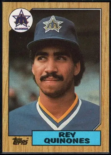 Vintage 1987 Topps Rey Quinones NM-MT Mariners baseball card with original gloss