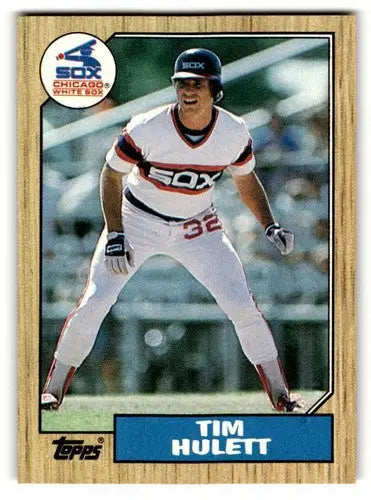 Original gloss 1987 Topps Tim Hulett Chicago White Sox baseball card in excellent condition