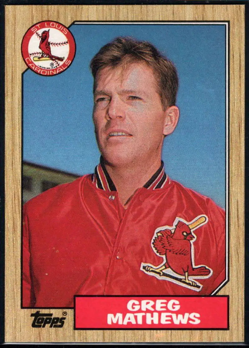 1987 Topps #567 Greg Mathews EX Excellent RC Rookie St. Louis Cardinals Baseball Card - Baseball Card Single