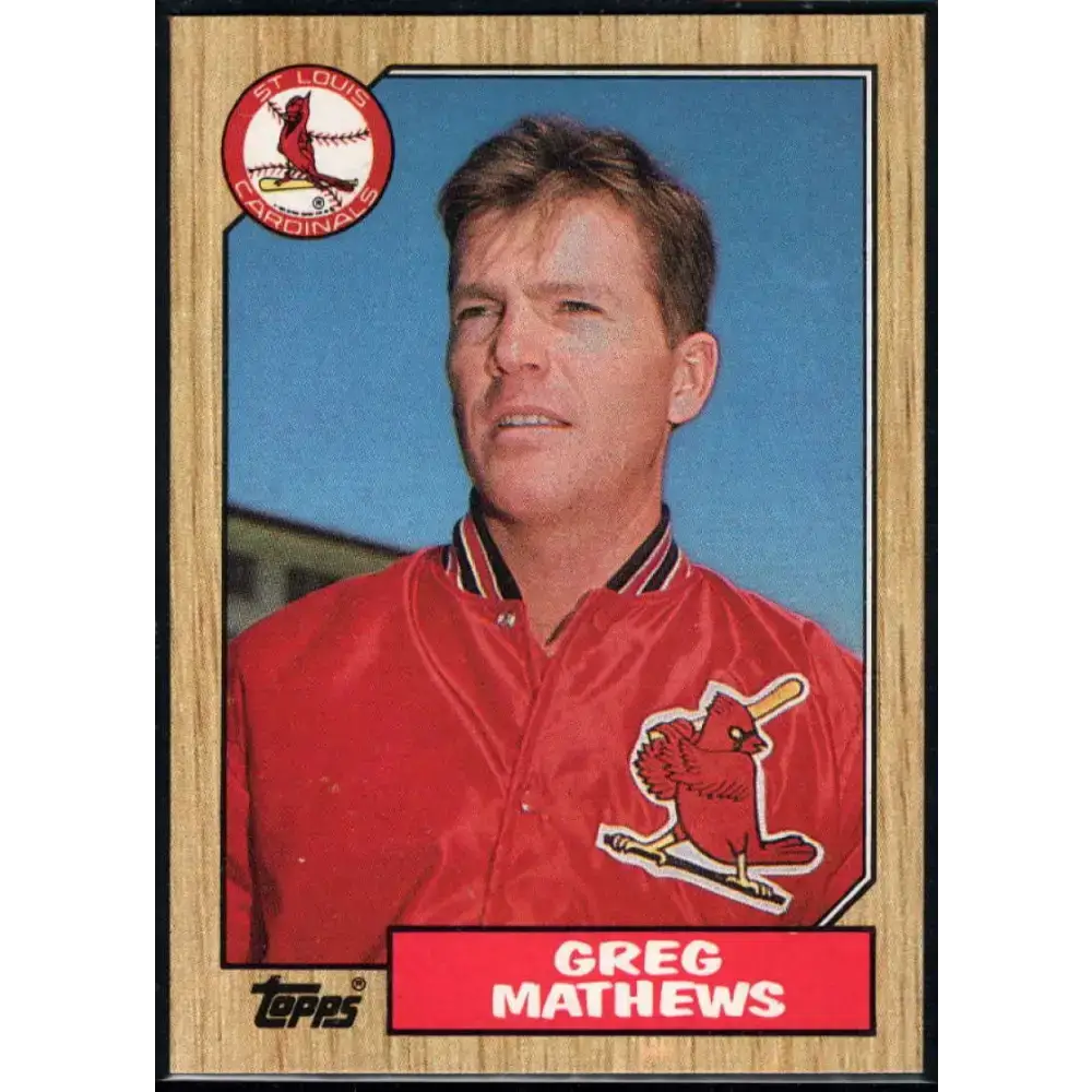 1987 Topps #567 Greg Mathews EX Excellent RC Rookie St. Louis Cardinals Baseball Card