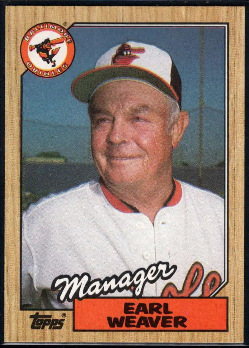 1987 Topps #568 Earl Weaver EX Excellent Baltimore Orioles Baseball Card - Baseball Card Single