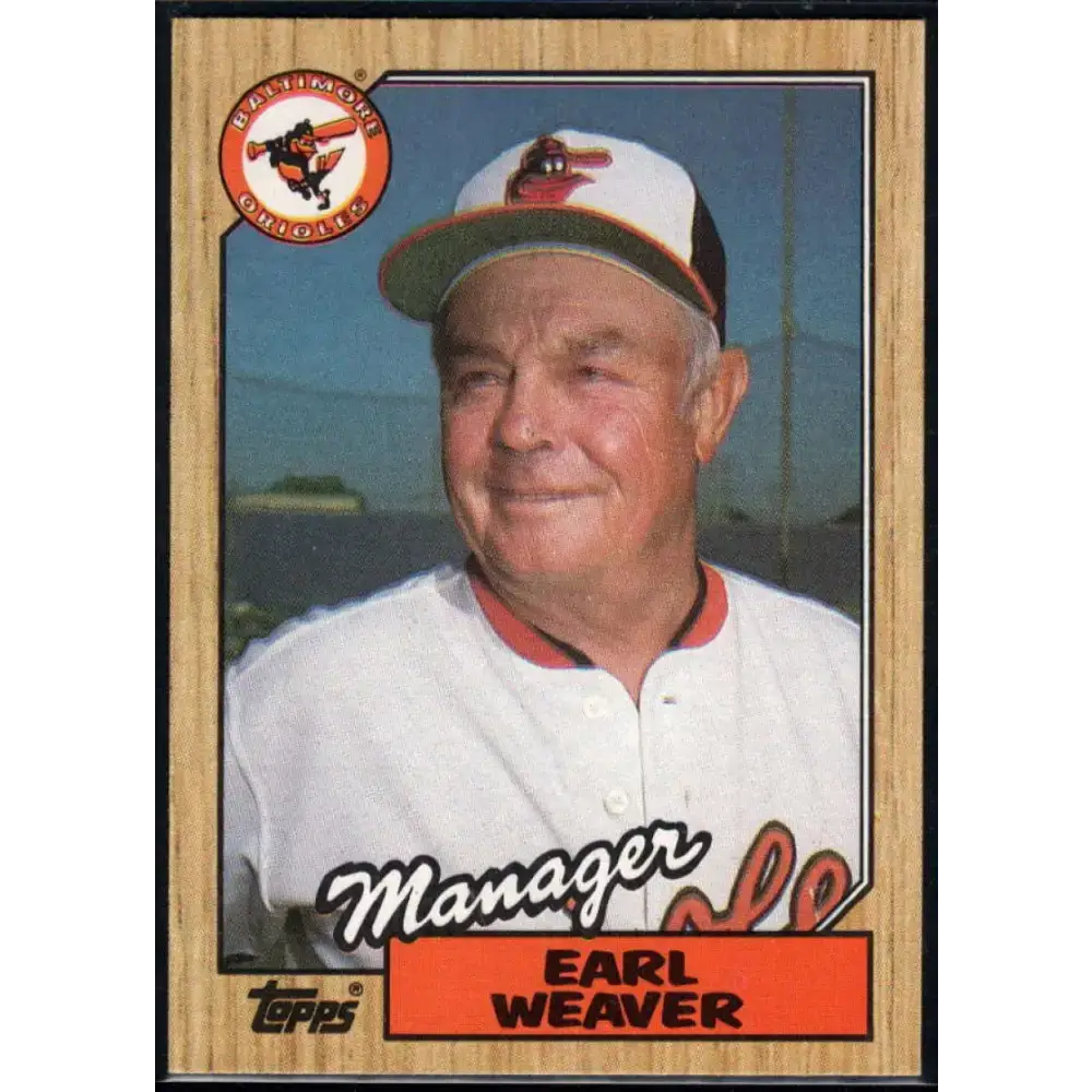 1987 Topps #568 Earl Weaver EX Excellent Baltimore Orioles Baseball Card - Baseball Card Single