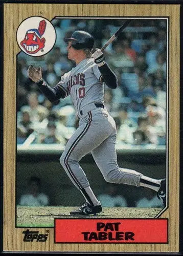 Original gloss baseball trading card of Pat Tabler from 1987 Topps Indians series