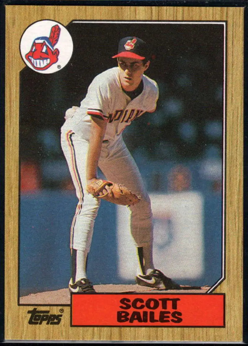 1987 Topps #585 Scott Bailes EX Excellent RC Rookie Cleveland Indians Baseball Card - Baseball Card Single